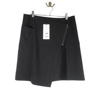 Ruti Black Mini Skirt with Asymmetric Zip Detail
